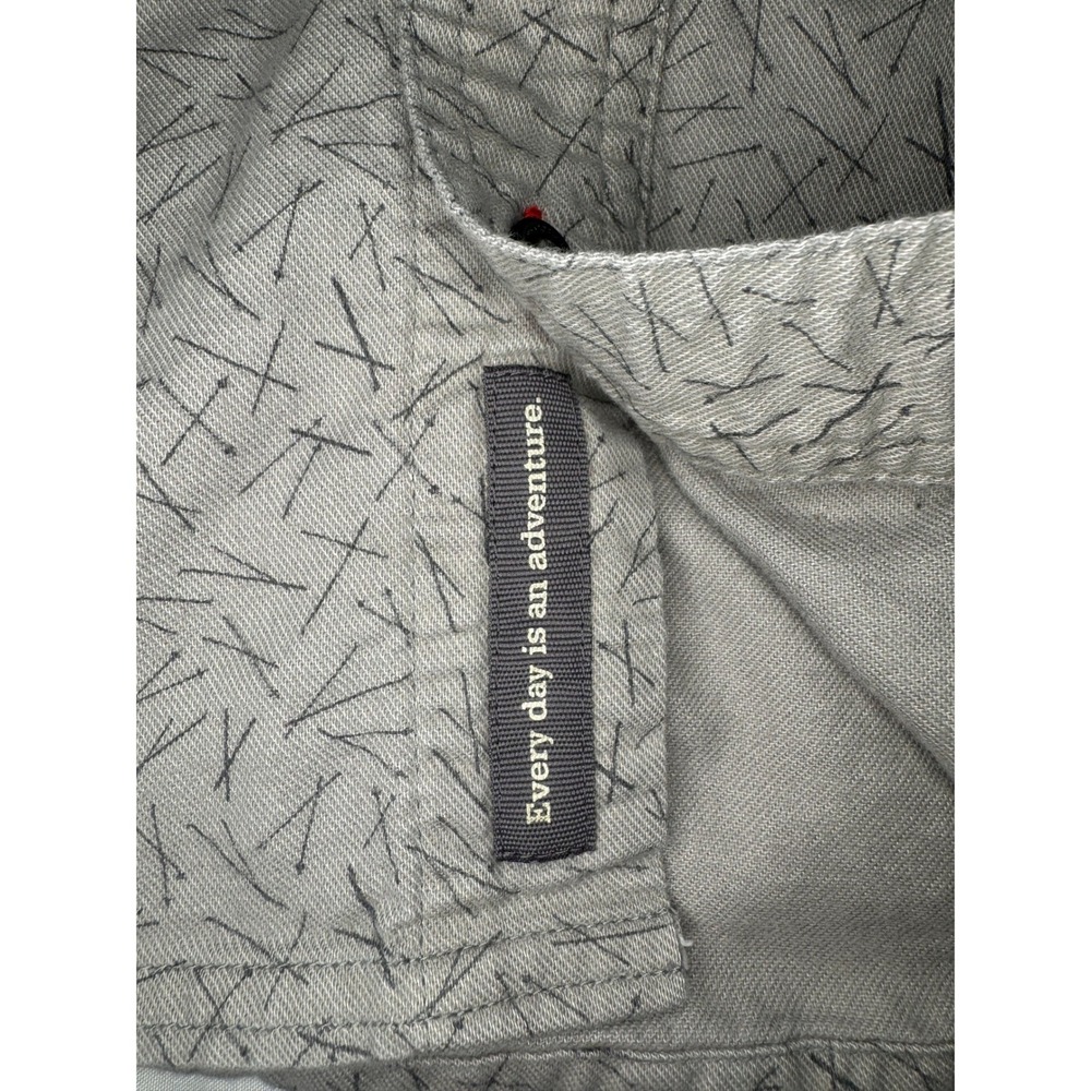 Toad&Co Organic Cotton Button Down Shirt Mens Medium Grey Printed Long Sleeve - Picture 4 of 8